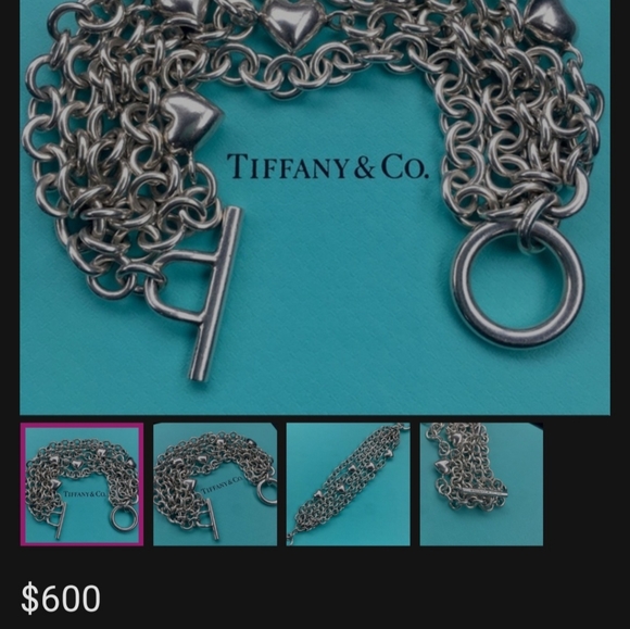 Tiffany&Co. Sterling Silver Multi Strand Puffed Heart bracelet - Picture 13 of 15